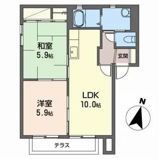 福島県郡山市八山田西3【アパート】の間取り