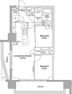 ザ・パークハビオ滝野川【8階】の間取り