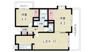 大阪府豊中市服部西町4【マンション】の間取り