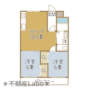 徳島県徳島市川内町金岡【マンション】の間取り