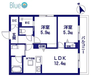 ヴィアマーレ【1階】の間取り