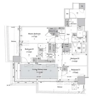 パークタワー晴海【25階】の間取り