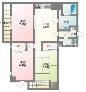 ヒルズシティ寝屋川【6階】の間取り