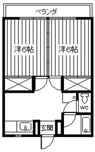 コーポ山広【1階】の間取り