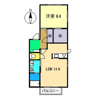 メゾン マルソ B棟【1階】の間取り