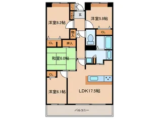 シティコーポ荒子壱番館【6階】の間取り