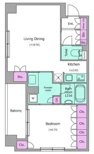 レジディア月島【5階】の間取り