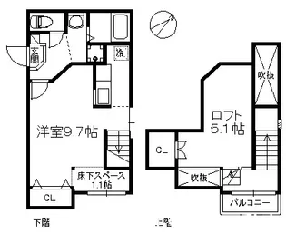 パークサイド千早【1階】の間取り