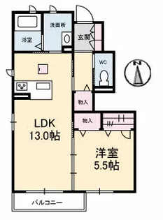 シャーメゾンサペリア【1階】の間取り