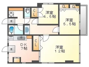 ヴィラブランシュ猫屋【2階】の間取り