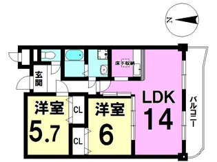 フェニックス【6階】の間取り