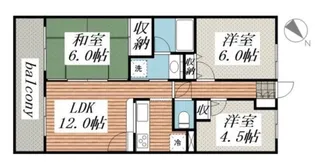 コスモ拝島【4階】の間取り
