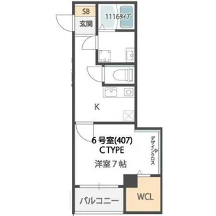 クィーンライフ東今里【9階】の間取り