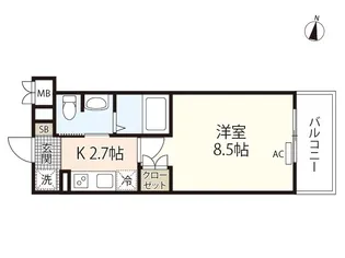 ラメール草津南【5階】の間取り