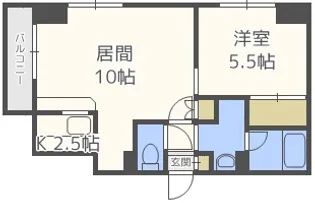 サザンメイプル北大【3階】の間取り