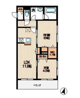 ラ カーザ ドルチェ【3階】の間取り