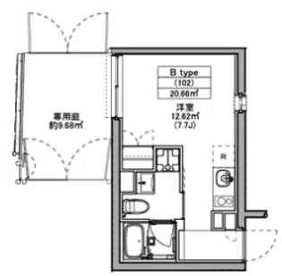 ASTILE世田谷松原【1階】の間取り