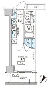 パークアクシス横濱大通り公園【7階】の間取り