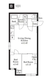 カーサフィオーレ・南千住【1階】の間取り