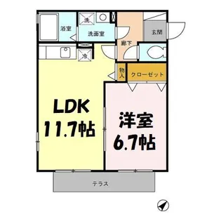 リヴェール【1階】の間取り