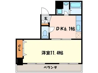 プレイス十日市【8階】の間取り