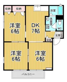 ラフォーレ・パレスB【1階】の間取り