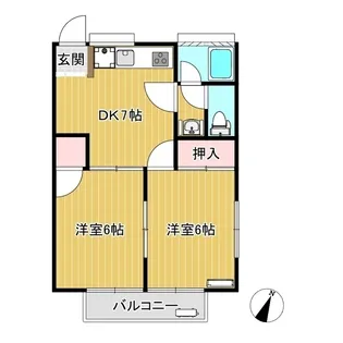 シティハイツ小原【2階】の間取り