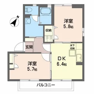 コモン・シティ21B【1階】の間取り