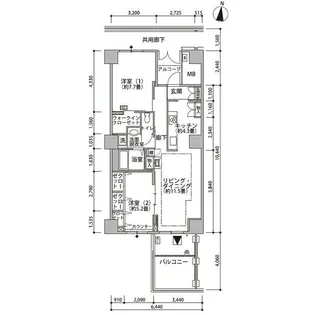 東雲キャナルコートCODAN21号棟【7階】の間取り