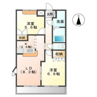 レジデンス城西I・II【2階】の間取り