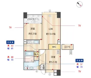 レジディア天神南【11階】の間取り