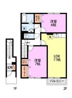 ロイヤルガーデン南城 G棟【2階】の間取り