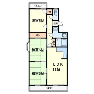 ウエストハイツP2【3階】の間取り