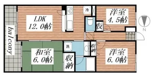 コスモ拝島【5階】の間取り
