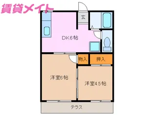 ルフラン貴城【1階】の間取り