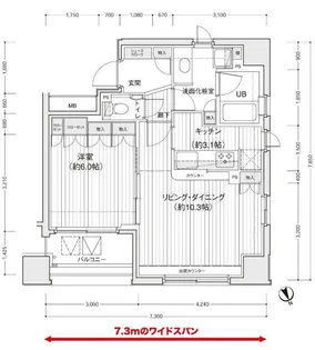 ドゥーエ銀座イーストII【11階】の間取り