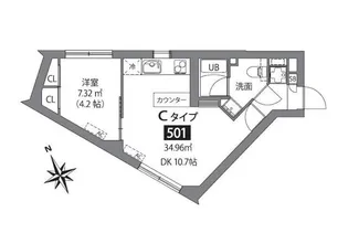 ASTILE市ヶ谷【5階】の間取り