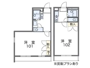 レオパレスゆう【2階】の間取り