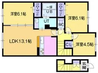 プルミエール屯田【2階】の間取り