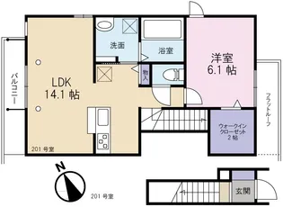 コンフォルト砧【2階】の間取り