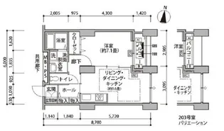 東雲キャナルコートCODAN14号棟【4階】の間取り
