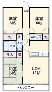 レジデンスさつきI【3階】の間取り