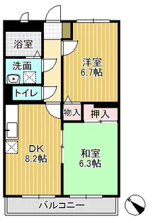 シスコ イン となみ A棟、B棟【3階】の間取り