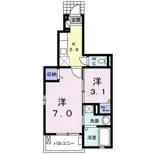 ゼフィロス北島【1階】の間取り