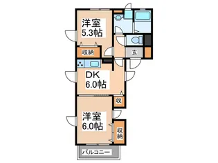 エルシエロB【2階】の間取り