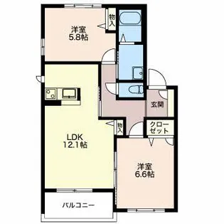 メゾン エルピス B【2階】の間取り