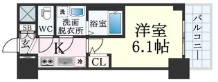 エスリード神戸兵庫駅ミッドポート【8階】の間取り