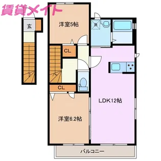 リバプールヒルズB【2階】の間取り