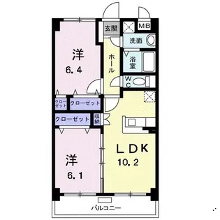 ビューテラス田村【3階】の間取り