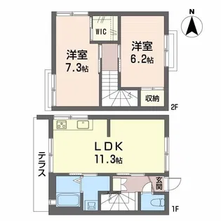 第三津田ハイツ【1階】の間取り